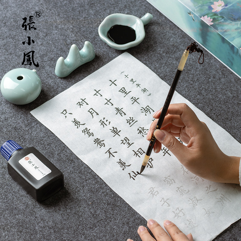 Zhang Xiaofeng Liu Yu with brush set beginner calligraphy beginner beginner practice word copying red letter book elementary school students pen and ink paper Yan Xiao Kai wen room four treasures special professional grade heart sutra