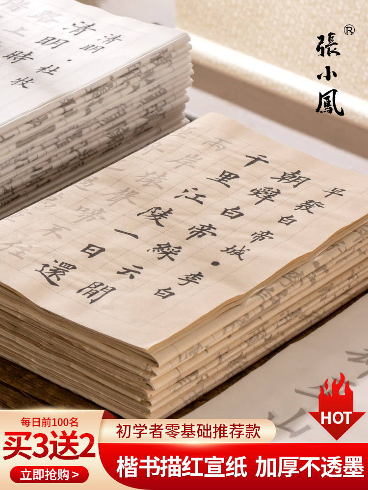 Zhang Xiaofeng's Copybook for Beginners to Practice Calligraphy with a Brush, Special Brush Calligraphy Practice, Tracing Red Characters, Soft Brush Practice Copybook, Adult Practice Paper Set, Beginner Calligraphy, Small Regular Script