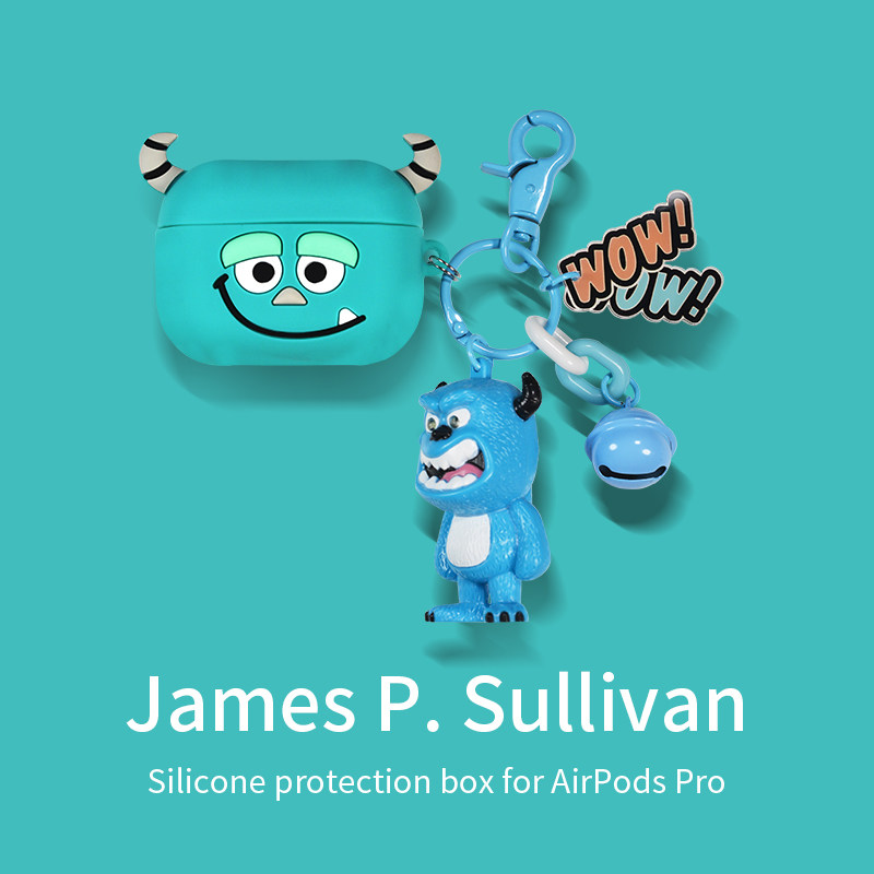 Suitable for AirPodsPro protective shell airpods pro Apple 3 earphone cover monster university tide brand three generations airpods wireless bluetooth charging box pendant soft shell silicone