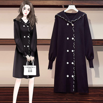 Gestational Maternity Winter Hit Base Sweater Dress Fashion Display Slim Temperament Knitted Dress Fresh And Elegant Pregnant Woman Winter Clothing