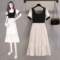 Pregnant Woman Summer Dress Dress Dress 2021 Summer New Temperament Fairy Dress Slim Middle Long Pregnant Woman Summer Dress