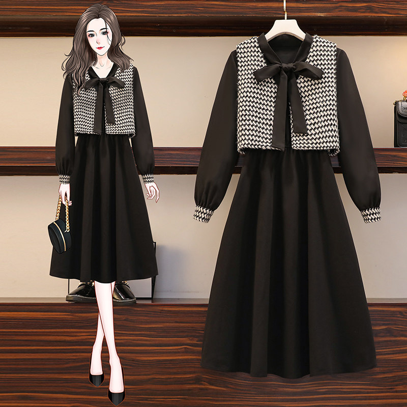 Maternity wear 2021 spring and autumn dress retro French ladies suit temperament vest two-piece set to show thin