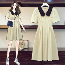 Pregnancy maternity dress 2021 summer dress new internet red fashion Elegant Wind Doll Collar reduced age Even dress Pregnant Woman Summer Dress