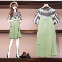 Maternity clothes Summer third trimester dresses Out of fashion Maternity clothes tide hot mom net red Ocean style large size two-piece set