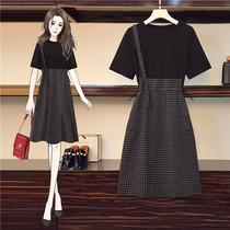 Gestational dress Summer dress Dress Fake two Hedge dress Skirt Ocean Qi and Pregnant Woman Summer Dress Skirt Tide