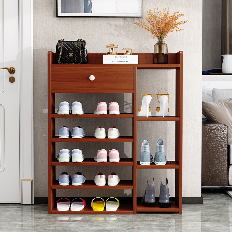 Simple multi-layer shoe rack space-saving door home small narrow shoe rack dust-proof storage storage economical shoe cabinet