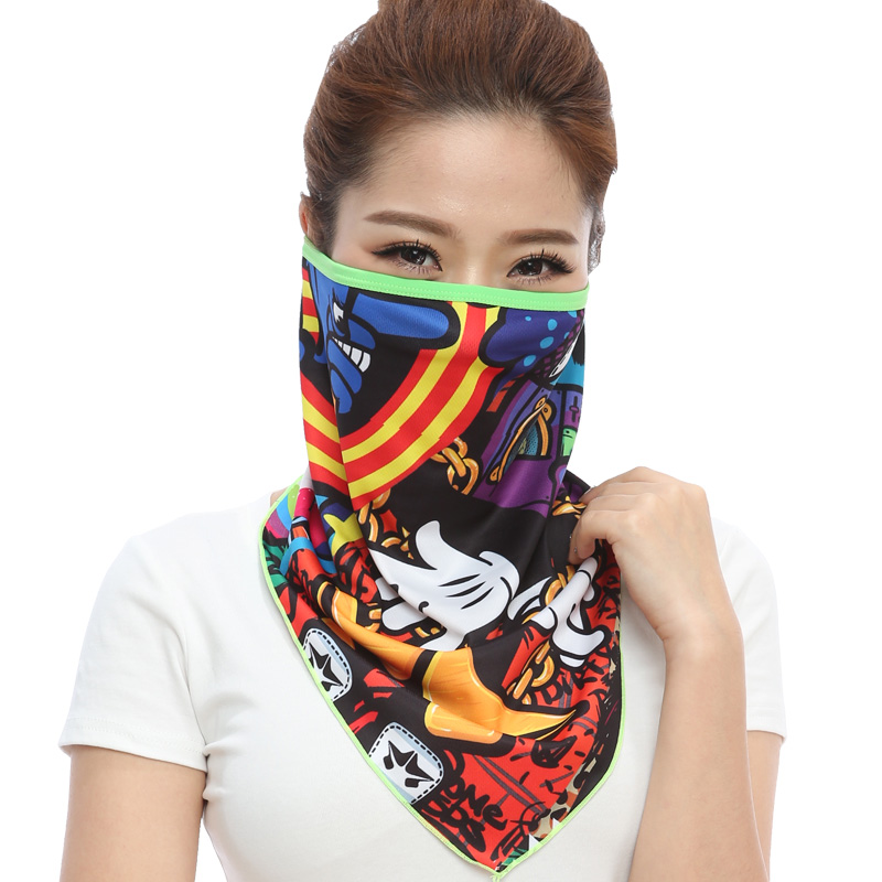 Summer riding turban sunscreen mask anti-ultraviolet scarf cover face protection sports men's and women's bicycle face scarf thin