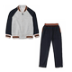 Boys Baseball Uniform Gray Zip Jacket British Style