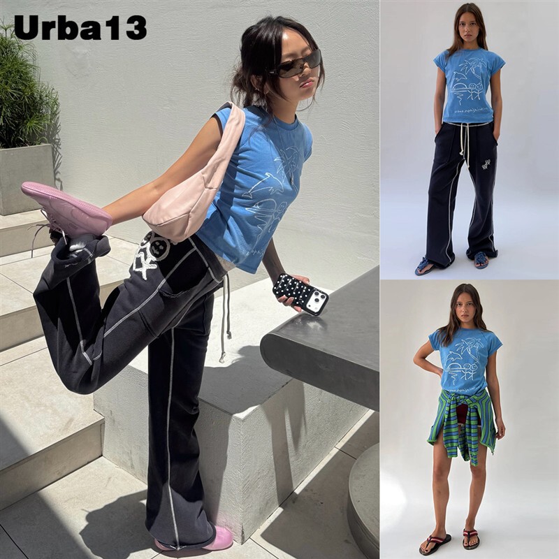 Urba13 Boutique Store Genuine In-Stock Urban Sophistication Stick Figure Print Short-Sleeve Sweatshirt and Sweatpants Urba13 Boutique Store Genuine In-Stock Urban Sophistication Stick Figure Print Short-Sleeve Sweatshirt and Sweatpants