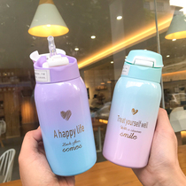 Childrens thermos cup with sippy cup children kindergarten portable out water Cup pregnant girl large capacity Cup