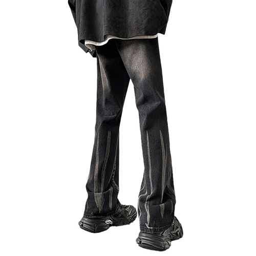 Осенние весенние джинсы, штаны, в американском стиле, изысканный стиль, свободный прямой крой