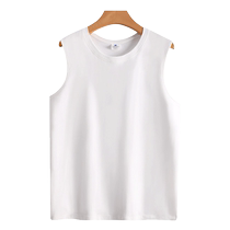 American fitness running sports training 220 gr pure cotton pure color vest mens summer sleeveless t-shirt inner lap shoulder