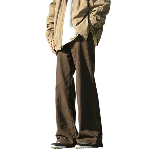 Японские ретро демисезонные джинсы, штаны, свободный прямой крой