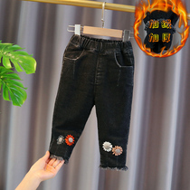 Girl Autumn Winter Thickened Warm Pants 1 Year Old Half Female Baby Gafu Casual Pants Children Foreign Air Girl 2 Long Pants