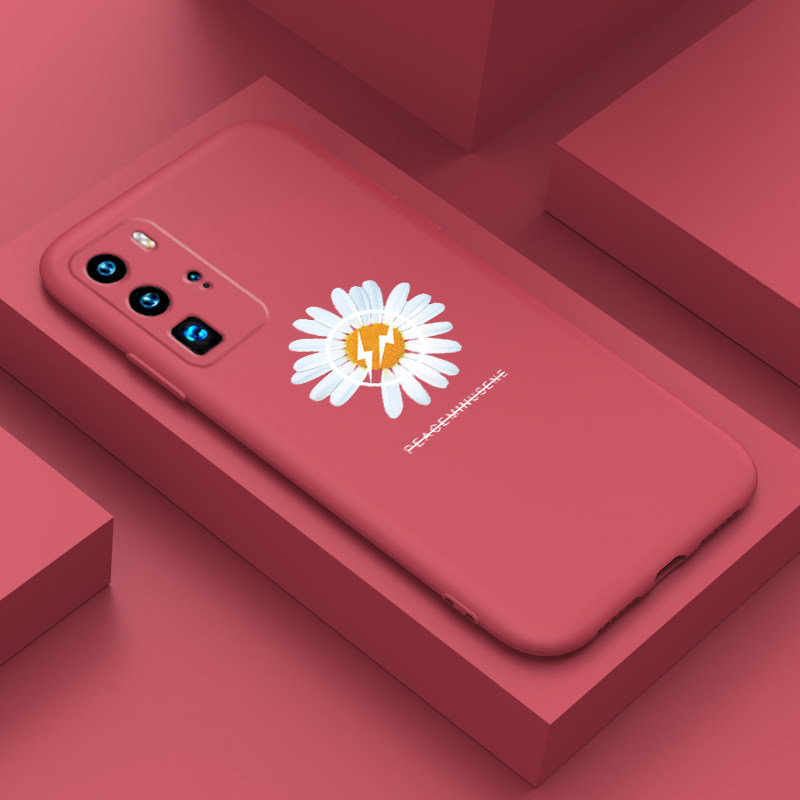 Small daisy Huawei p40pro mobile phone protective shell liquid silicone Huawei mate30pro full package anti-fall p30pro personality creative tide card protective sheath ultra-thin female deposit