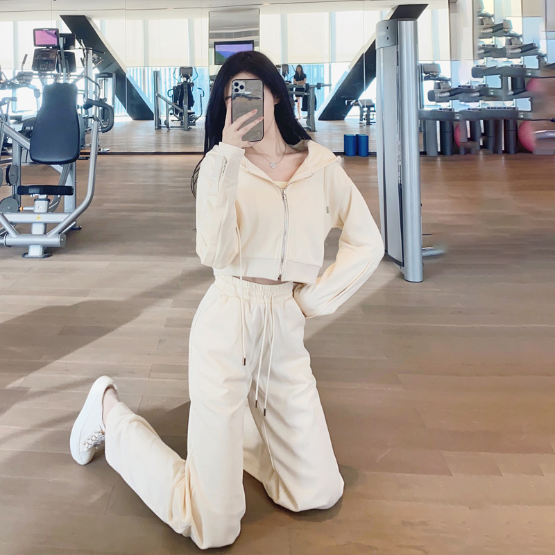 Tennis Red Sports Casual Suit Women Advanced Sensation Spring Autumn Winter Wear and Han version loose Two sets jacket sports clothes