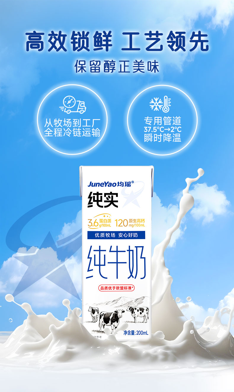 安享好物 安享B级纯奶-均瑶纯实纯牛奶 国标 
