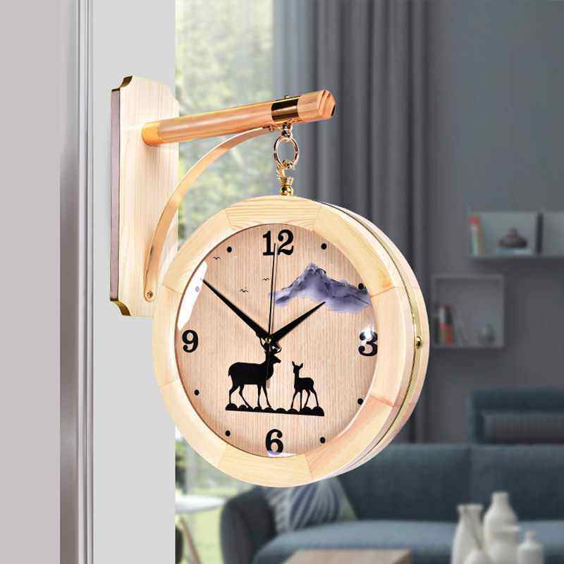 European-style double-sided silent wall clock personality creative fashion art hanging watch home living room modern simple wall clock