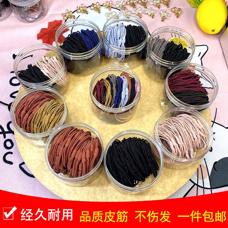 Net Red Ins Wind Senza hair leather gluten hair Circle leather jacket Korea Brief about 100 lap high elastic and durable hair ring female