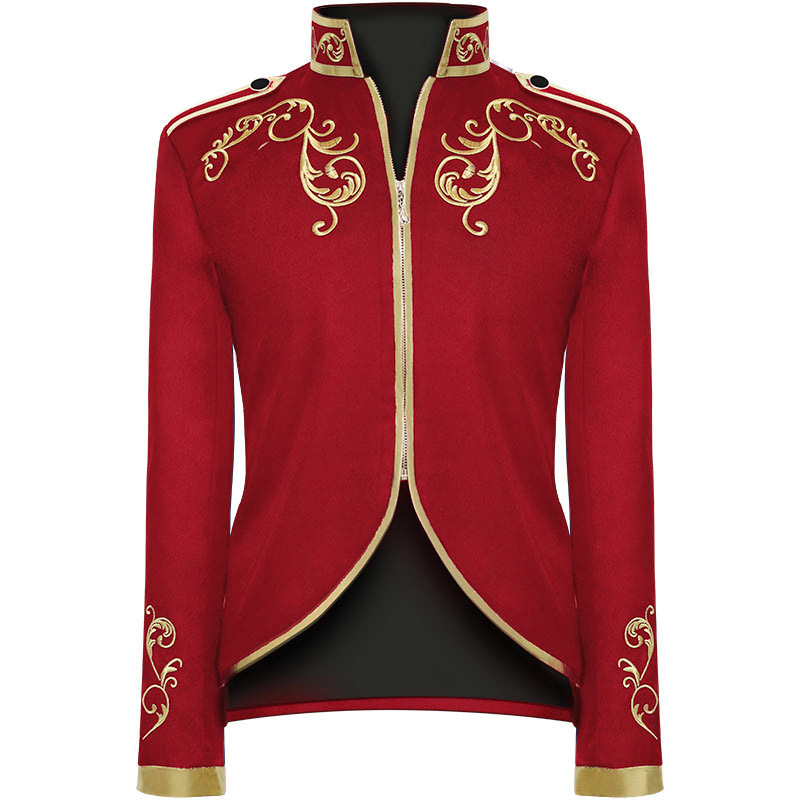 2026 Men's Court Embroidery Halloween Coat Prince Golden Suit Jacket Role Play Sportswear