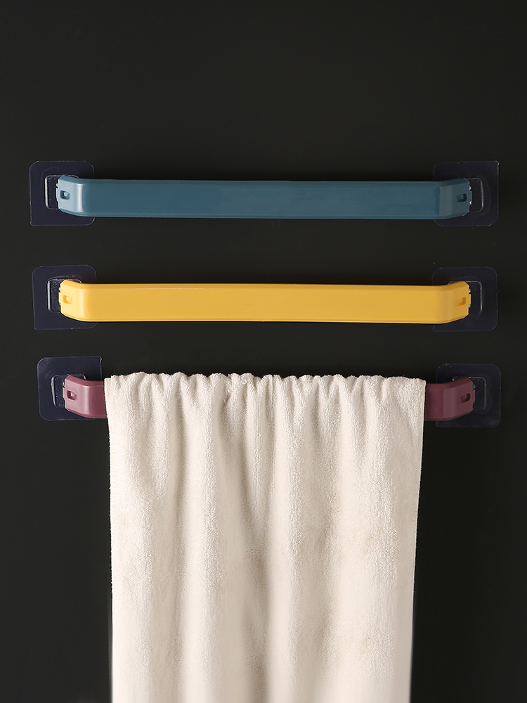 New bathroom rack paste-free punch-free kitchen single-pole rag hanger powder room thickened towel bar rack