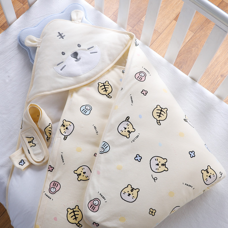 Newborn baby quilt newborn spring and autumn summer thin cotton hug quilt tiger baby out of the delivery room bag single winter thick