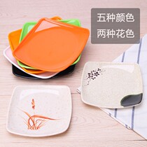 Colorful imitation porcelain quadrilateral disc fast food hot pot dishes sautéed cool vegetables lid poured rice dishes Dense Amines Dish Bone Disc plastic