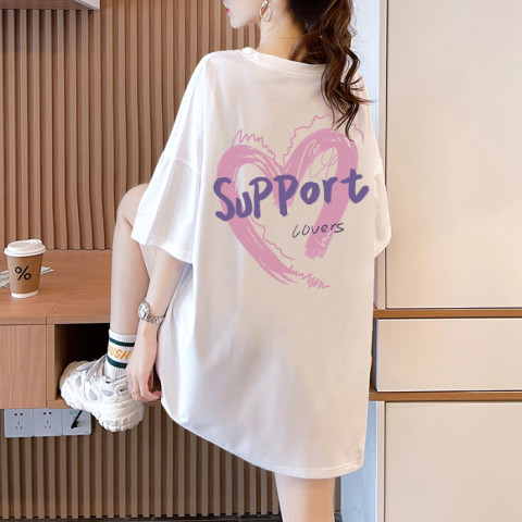 2025 Summer Maternity Wear Plus Size 150kg Short Sleeve T-Shirt for Fat Women Korean Style Slimming Belly Covering 100kg Top