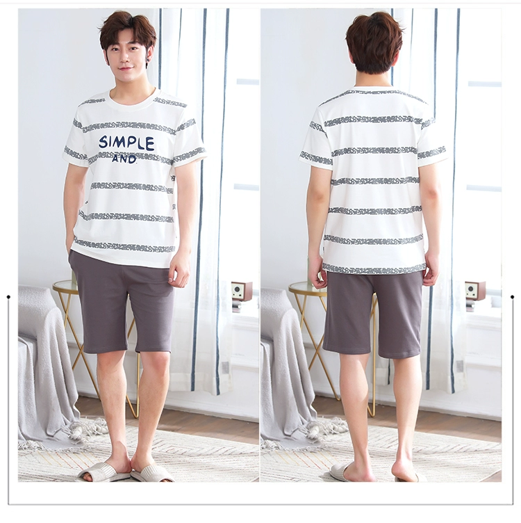 2 bộ của giá vài bộ đồ ngủ mùa hè cotton ngắn tay nightdress set Hàn Quốc người đàn ông dễ thương của phụ nữ nhà mùa hè dịch vụ những kiểu đồ bộ may đẹp