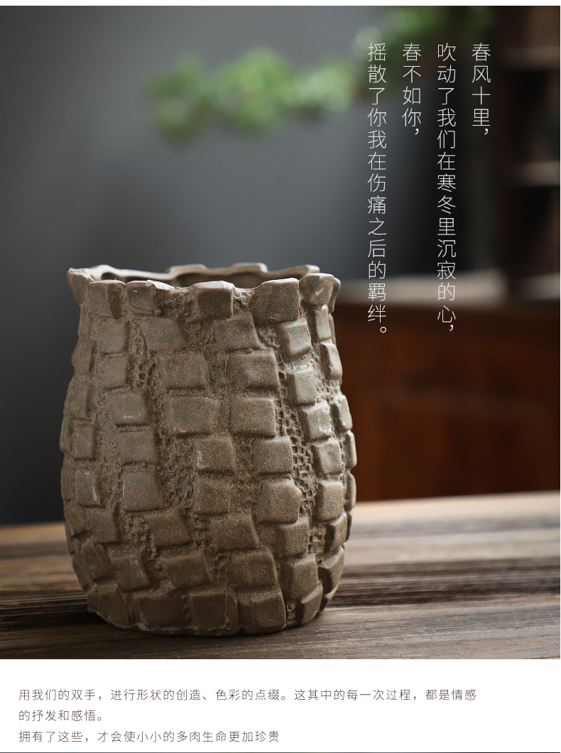 Old running the flowerpot ceramic flowerpot more meat wholesale special creative mage high Lao - zhuang coarse pottery flowerpot pack mail to move