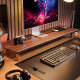 Computer monitor increased elevated solid wood durable