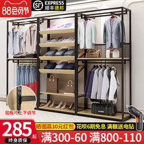 Clothing store display stand Floor-to-ceiling double-layer display rack hanger mens and womens clothing store childrens clothing shelf display rack