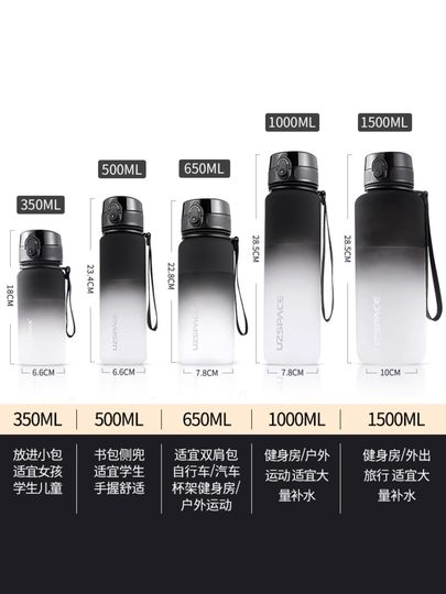 Large-Capacity Sports Water Cup for Men 2025 New Outdoor Portable Fitness Water Bottle Summer Plastic High Temperature Resistant Water Bottle