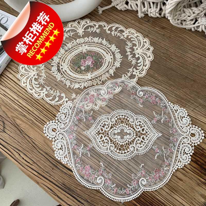 Vase Mat Cloth Art Style Romantic Lace Embroidered Dining Cushion Cup A Mat Fields Garnins Small Table Cloth Table Decoration