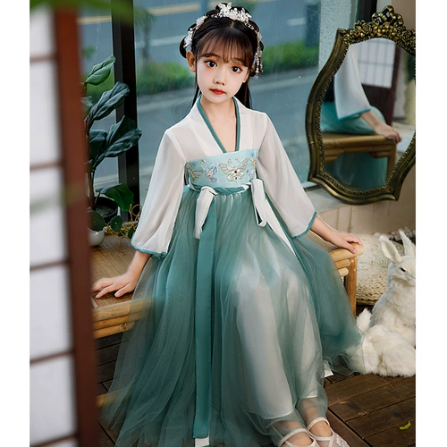 Летнее тонкое ханьфу, детская юбка, летняя одежда, платье, китайский стиль