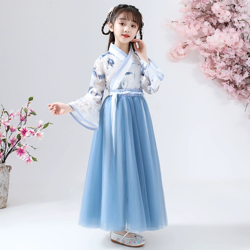 Ханьфу, детское платье, юбка, китайский стиль, 12 лет