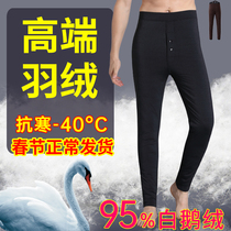 Goose Down High-end Down Pants Men Wear Cotton Pants Thicken 21 Winter Mid Aged Northeast Minus 40 Degrees Tethick Warm Pants