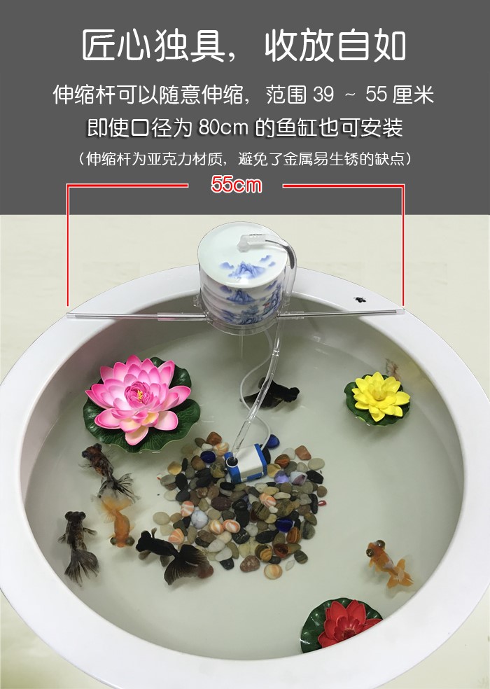 Jingdezhen round ceramic aquarium filter.mute fish basin water fountain furnishing articles package mail - oxygen humidification cycles