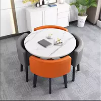 Растерный круглый стол + (темно -серая + оранжевая кожура), 90 см на рабочем столе