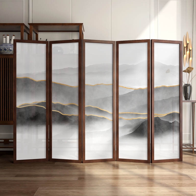 Chinese Style Screen Partition Living Room Bedroom Shelter Home entrance Xuanguan Hotel Decorative Zen landscape mobile folding screen