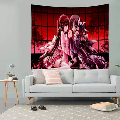White night Tea Party hanging cloth background cloth animation two-dimensional bedroom Net red ins room wall bedside decoration dormitory