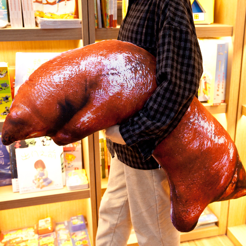 Shivering with the same style of grilled fish chicken legs big pig hooves creative emulation Mao suede toy food Pillow Birthday Gift Boy