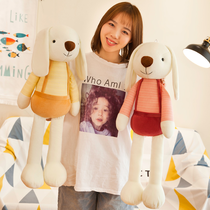 Cute Long Ear Rabbit Paparazzi pair of plush toy Budoll doll Children holding pillows to sleep with little white rabbit girl