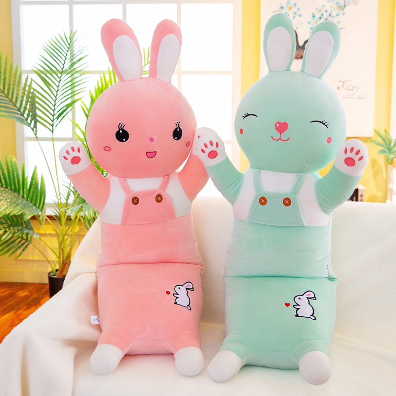 Cute Rabbit Plush Doll Ultra Soft Paparazzi Children Huddled Bed With Sleeping Doll Doll Girl Birthday Present