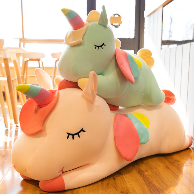 ງາມ unicorn doll plush toy ຂະຫນາດໃຫຍ່ກົດຕຽງ rag doll doll ນອນ pillow girls super soft bed