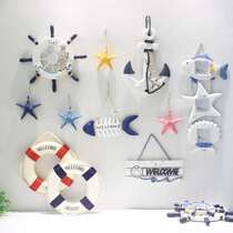 Mediterranean Style Creative Home Decorative Lifebuoy Anchor Welcome BACKGROUND PENDANT HANDICRAFT O STYLE RETRO