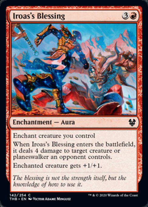 MTG Magic Happens THB Iloons' blessing Iroass Blessing red iron 142 in English