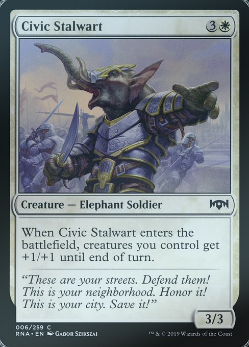 MTG magic wind and cloud will RNA city of Civic Stalwart White Railway 6 English flash