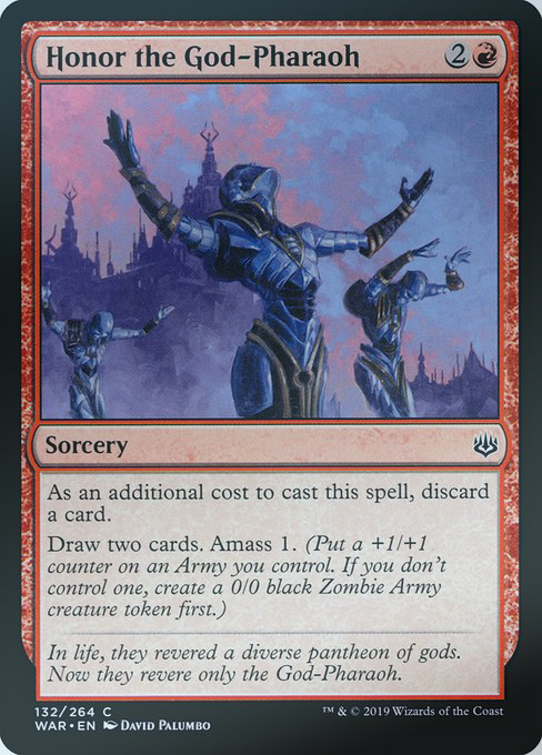 MTG Magic Landscape WAR admires Pharaoh's old god Honor the God-Pharaoh red iron 132 English flash