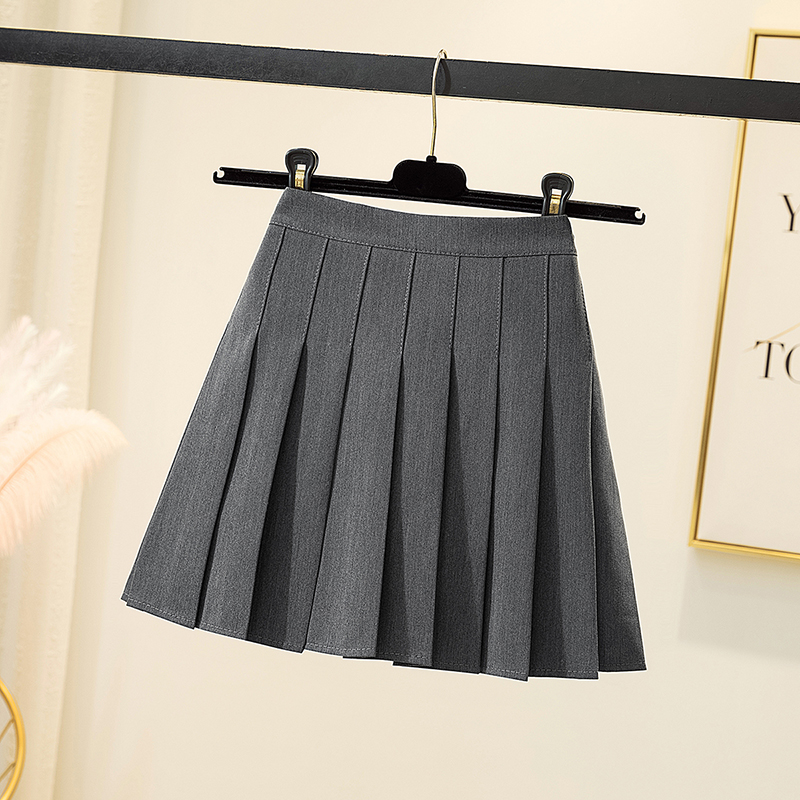 Flower GreyLight proof Suit fabric black Pleats skirt female 2021 spring new pattern Show thin High waist Small Skirt